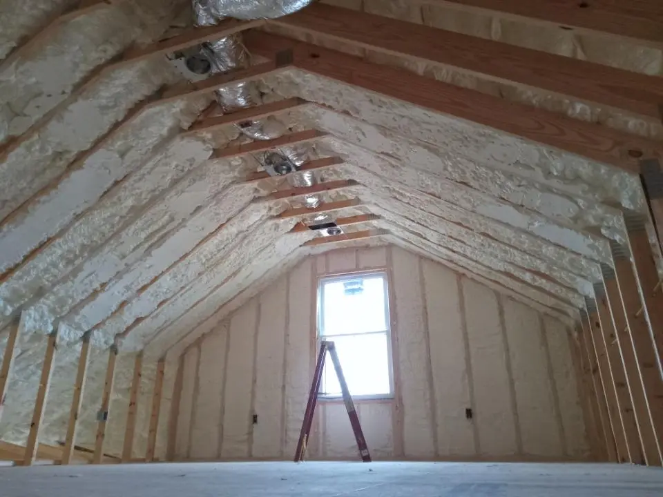Spray foam roofing application for Crawl Space Insulation project in North Chicago